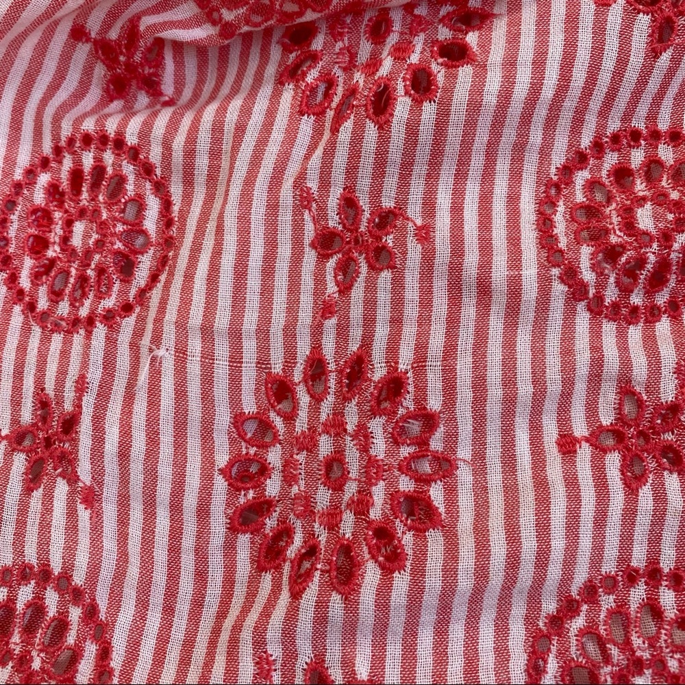 AERIE Red Flower Striped Blouse - Picture 4 of 6